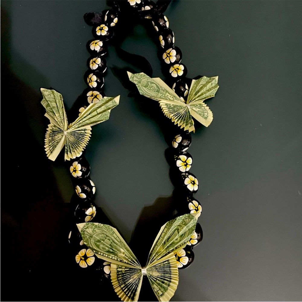 Kukui money butterfly Hawaiian lei for graduation/special occasions
